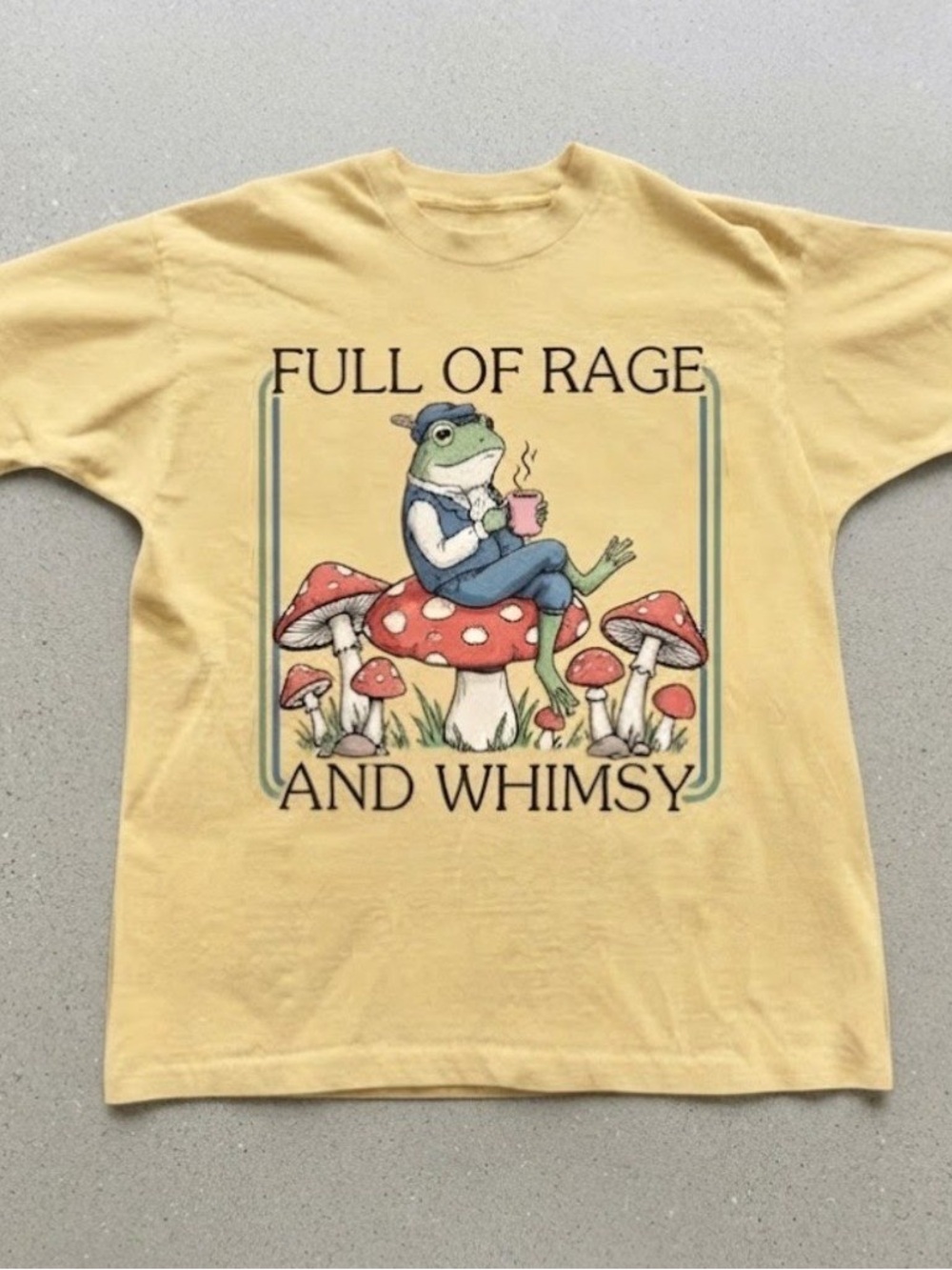 Funny Frog Mushroom Full Of Rage And Whimsy Gildan T-Shirt